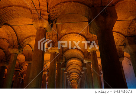 Basilica Cistern ancient Byzantine cistern in Istanbul, Turkey Basilica Cistern ancient Byzantine cistern in Istanbul, Turkey 94343672