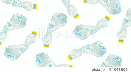 Plastic water bottle with empty crumpled used isolated on white background, reuse, recycle, pollution, environment, ecology, global warming concept. 94343696