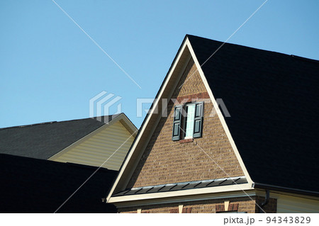 dutch roof of usa america house upper middle class new building area 94343829
