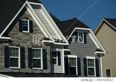 dutch roof of usa america house upper middle class new building area 94343832