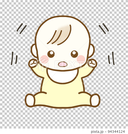 一個驚訝並停止移動的嬰兒 一個驚訝並停止移動的嬰兒 94344124