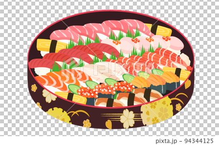 Illustration material of platter sushi 94344125