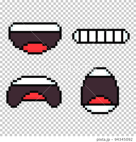 4 種嘴巴表情的像素圖 94345092