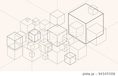 Abstract background with cubes. Geometry lines design. Abstract background with cubes. Geometry lines design. 94345508