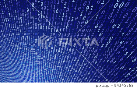 Abstract blue cyber background with digits one and zero. 94345568