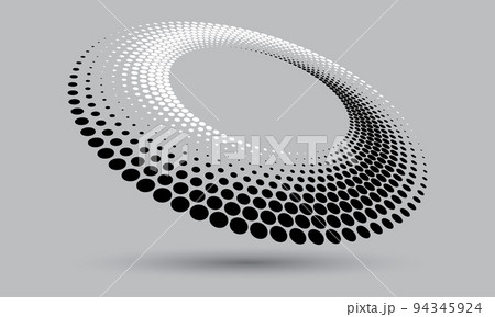 Abstract dotted vector background. Halftone effect with black and white dots. Spiral dotted background or icon. Abstract dotted vector background. Halftone effect with black and white dots. Spiral dotted background or icon. 94345924