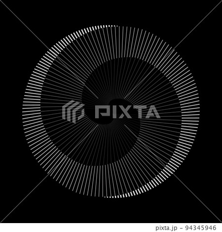 Spiral with gray lines different colors as dynamic abstract vector background or logo or icon. 94345946