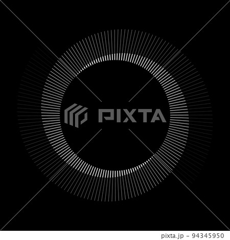 Spiral with gray lines different colors as dynamic abstract vector background or logo or icon. 94345950