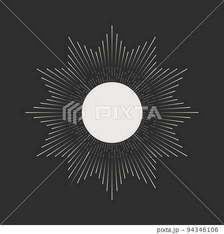 Abstract sun concept with artistic geometric lines. Tattoo styles, logo or icon. 94346106