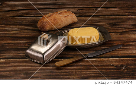 Butter in a retro butter dish Butter in a retro butter dish 94347474