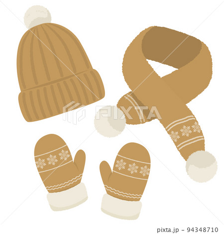 茶色の手袋・マフラー・冬帽子 茶色の手袋・マフラー・冬帽子 94348710