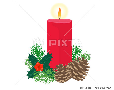 クリスマスキャンドル赤のイラスト素材