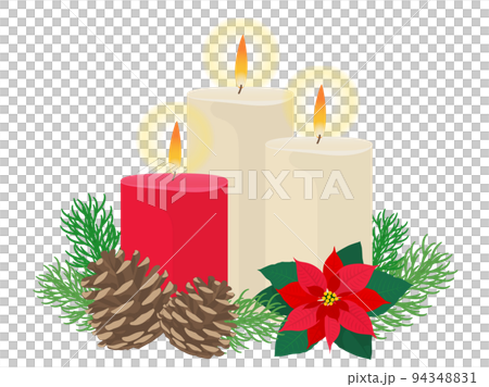 クリスマスキャンドル赤白 94348831
