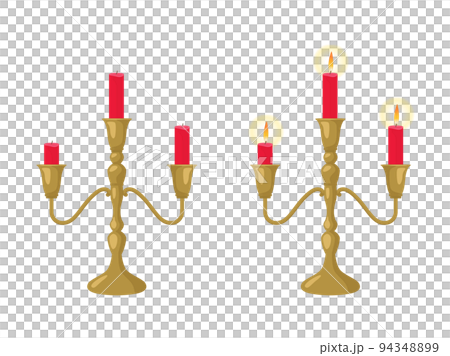 Red candle candlestick _ set 94348899