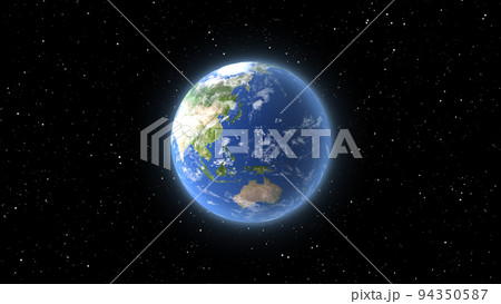 日本と太平洋と地球 94350587