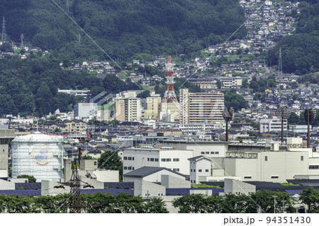 諏訪湖SAからの上諏訪駅周辺　長野県諏訪市 94351430