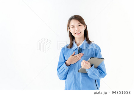 女性　作業着 94351658