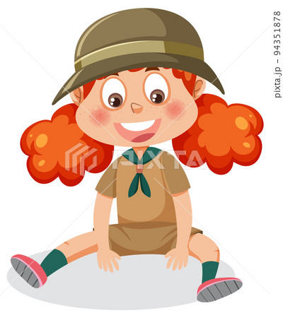 Cute girl wearing camping outfit - Stock Illustration [94351878] - PIXTA