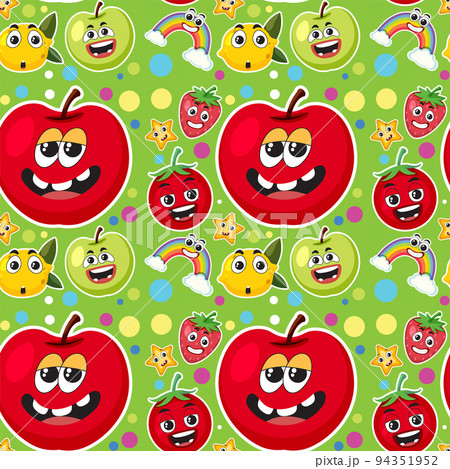 Seamless pattern with cute fruit cartoon theme Seamless pattern with cute fruit cartoon theme 94351952
