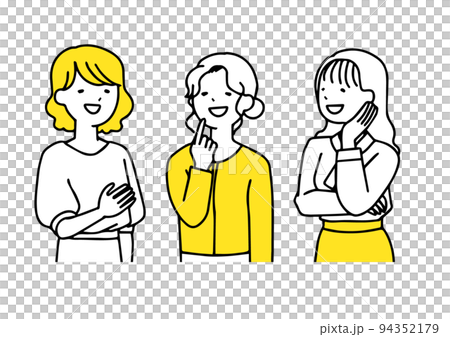 Three women having a fun conversation... - Stock Illustration [94352179 ...