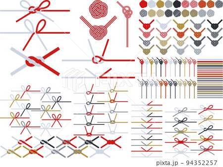 日本の伝統的な飾り紐　水引き　セット 94352257