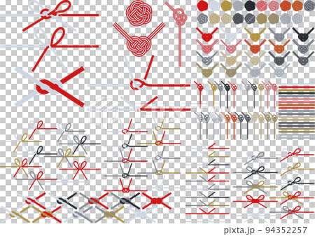 日本の伝統的な飾り紐　水引き　セット 94352257