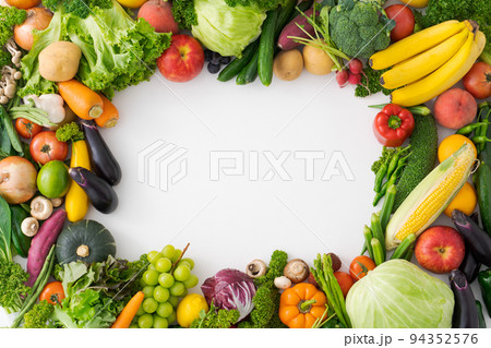 野菜と果物　飾り枠 94352576