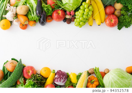 野菜と果物 飾り枠 野菜と果物 飾り枠 94352578