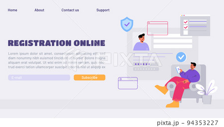 Online registration and sign up landing, banner 94353227