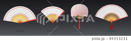 Realistic hand fans png on transparent background 94353231