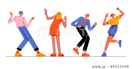 People dance, moving body at music disco party People dance, moving body at music disco party 94353349