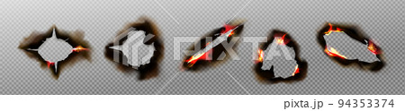 Burn paper holes and borders, burnt pages set Burn paper holes and borders, burnt pages set 94353374