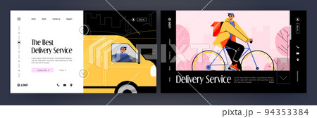 The best delivery service cartoon landing pages 94353384