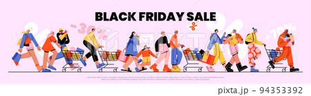 Black friday sale banner, people run for shopping Black friday sale banner, people run for shopping 94353392