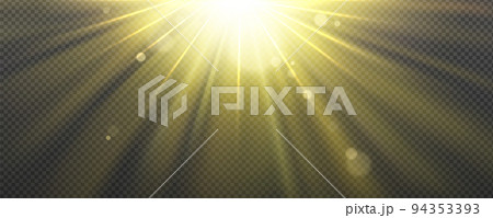 Sun light effect with yellow rays and lens glare Sun light effect with yellow rays and lens glare 94353393