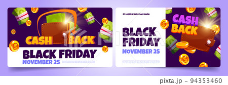 Set of Black Friday cash back flyer templates 94353460