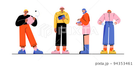 People with empty wallets, pockets and piggy bank People with empty wallets, pockets and piggy bank 94353461