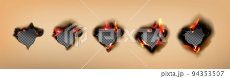 Burn craft paper borders, burnt hole stages, set Burn craft paper borders, burnt hole stages, set 94353507