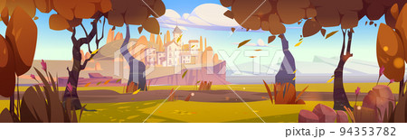 Autumn mediterranean landscape with city on island Autumn mediterranean landscape with city on island 94353782