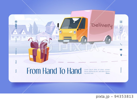 From hand to hand delivery service banner 94353813