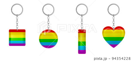 Rainbow keychains, keyring holders with lgbt flag 94354228