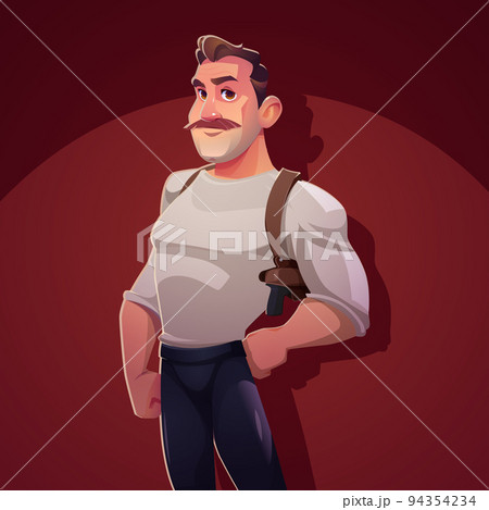 Private detective with gun in holster, police cop 94354234