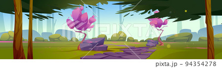 Cartoon nature landscape beautiful garden, forest Cartoon nature landscape beautiful garden, forest 94354278