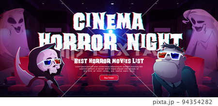 Poster of cinema horror night in movie theater 94354282