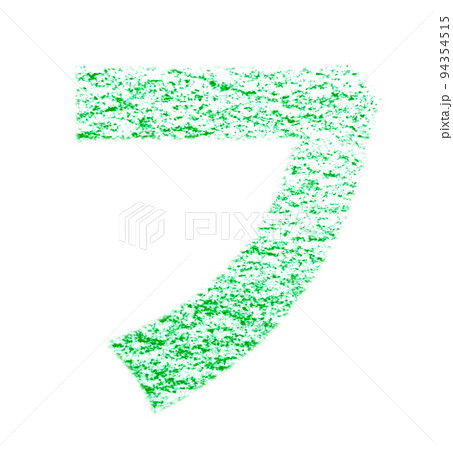 クレヨンで描かれたカタカナ「フ」緑色 背景白 パス付 他色/一覧表アリ 94354515