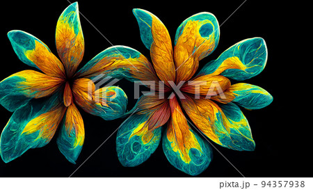 Slowly rotating flowers create synchrotron radiation, ornate flowers. ai. 94357938