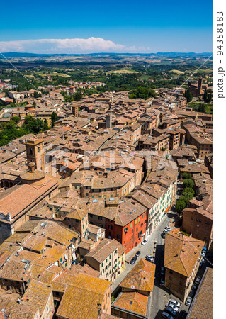 Aerial view of Siena old town, medieval town with ancient architecture, Tuscany, Italy 94358183