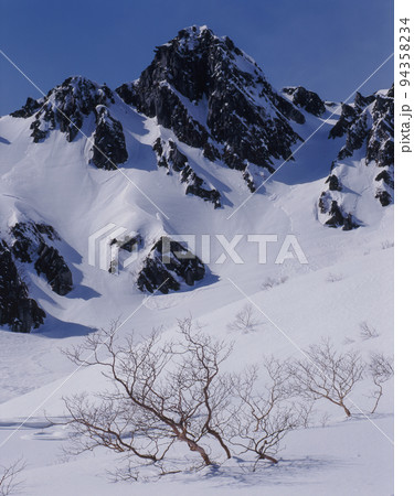 中央アルプス　千畳敷カール　長野県　雪に覆われた圏谷 94358234