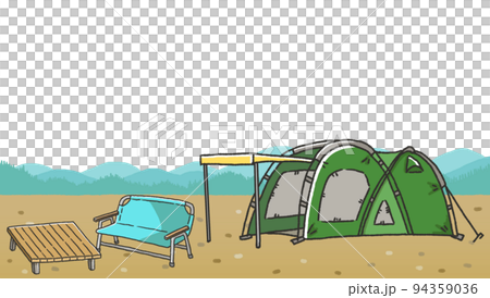 キャンプ場　イラスト　飾り 94359036