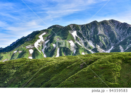 みくりが池から望む夏の立山 94359583